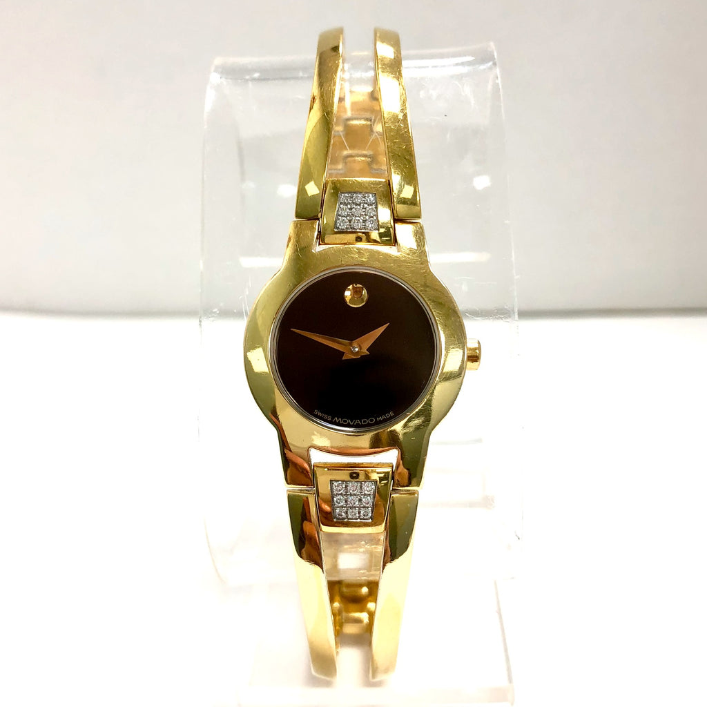 MOVADO AMOROSA 18K Gold-Plated Ladies Bracelet Watch 18 FACTORY ...