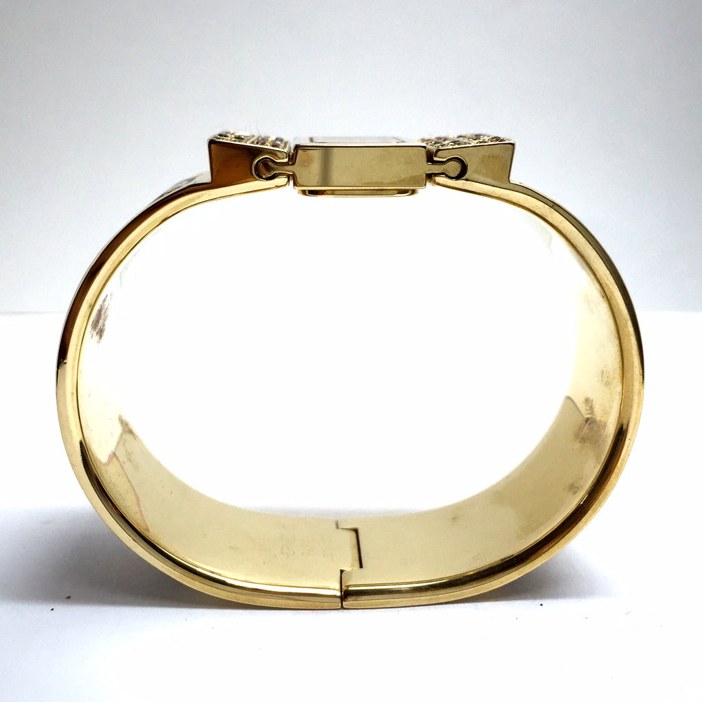 HERMÈS 18K Gold-Plated Ladies Bracelet Watch w/ Multi-Color SAPPHIRES ...