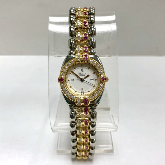 CHOPARD GSTAAD 18K Gold & Steel Ladies Watch 1.49TCW DIAMONDS ~1.5TCW ...