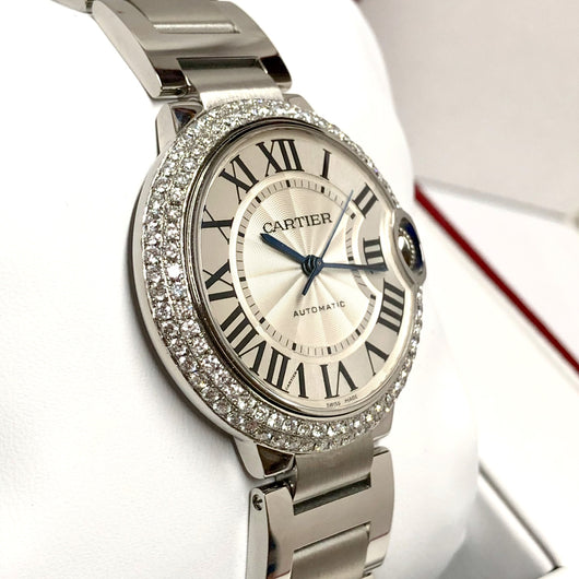 CARTIER BALLON BLEU 3284 Automatic Steel 36mm Unisex Watch 1.87TCW ...