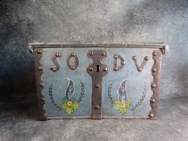 18th Century Lock Box Decorated in the 1920s A2708