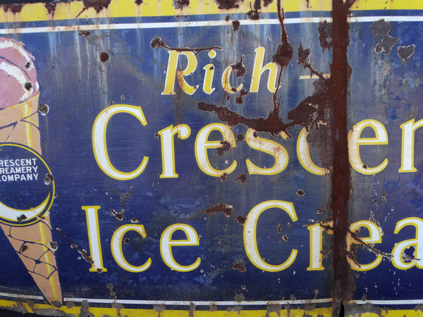 Crescent Ice Cream Porcelain Enamel Sign