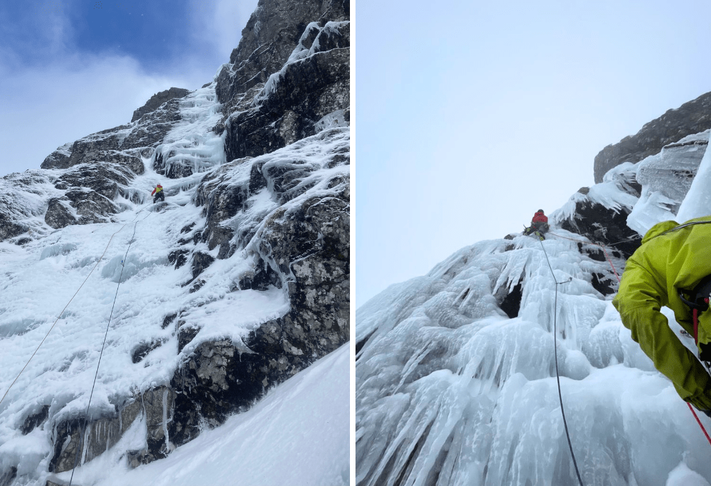 Aonach Beag winter climbing