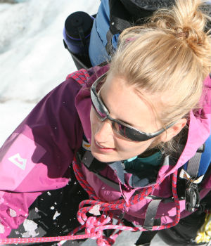 Katie climbing