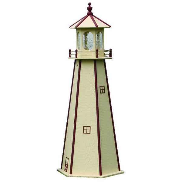 Yard Lighthouse with Light Electric Decoration Custom Painted Wood ...