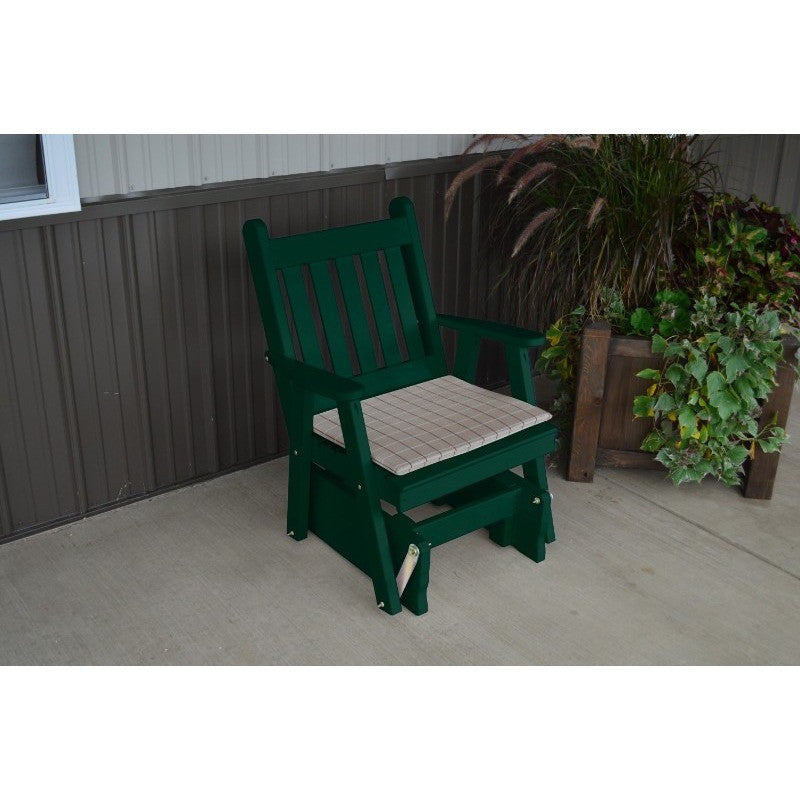 dark green glider chair