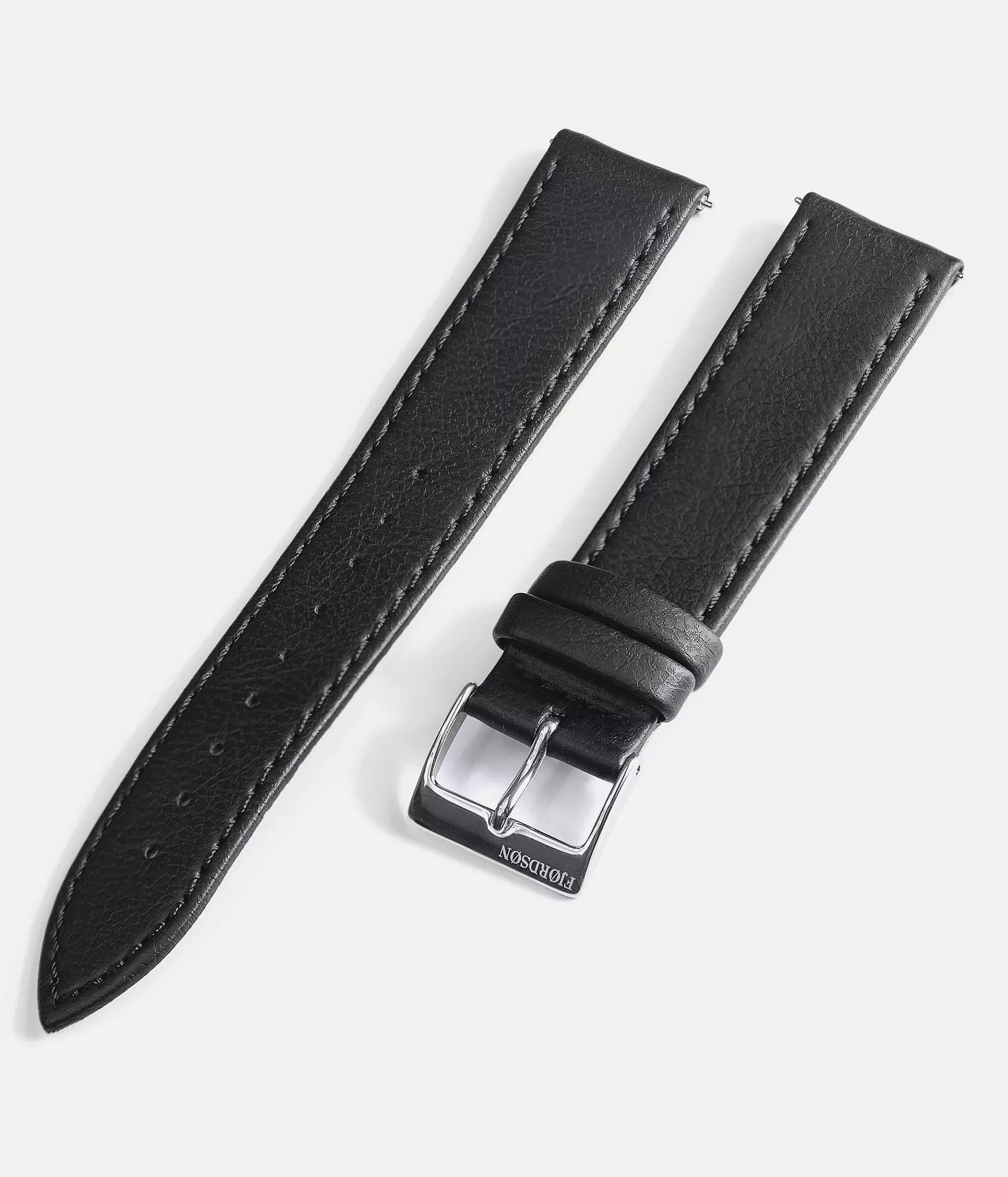 Black Leather Strap with Leather Woven Through - 3/4 inch (19mm