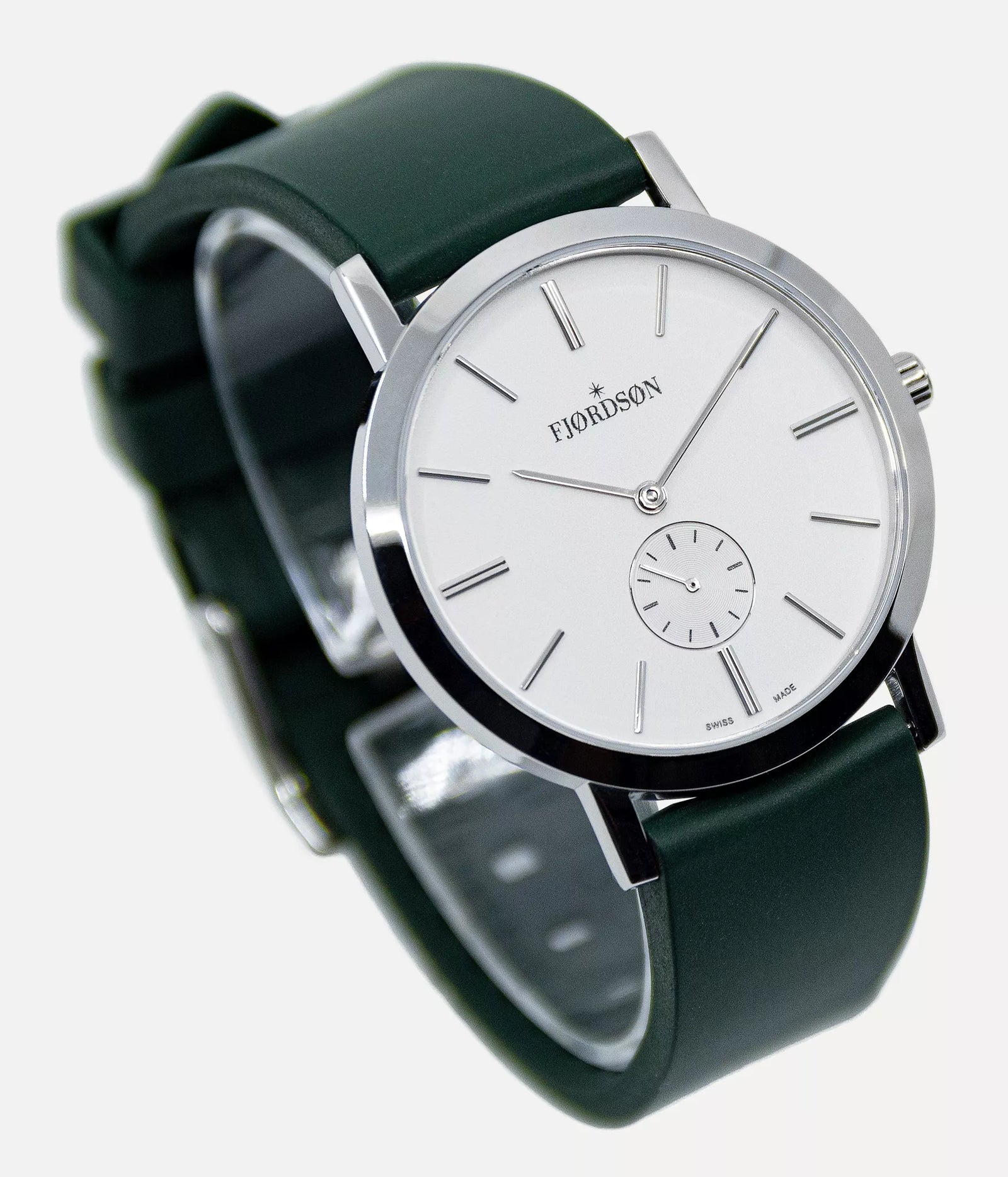 Fjordson Vegan Watches I Unisex Watch White Dial & Blue Rubber Strap