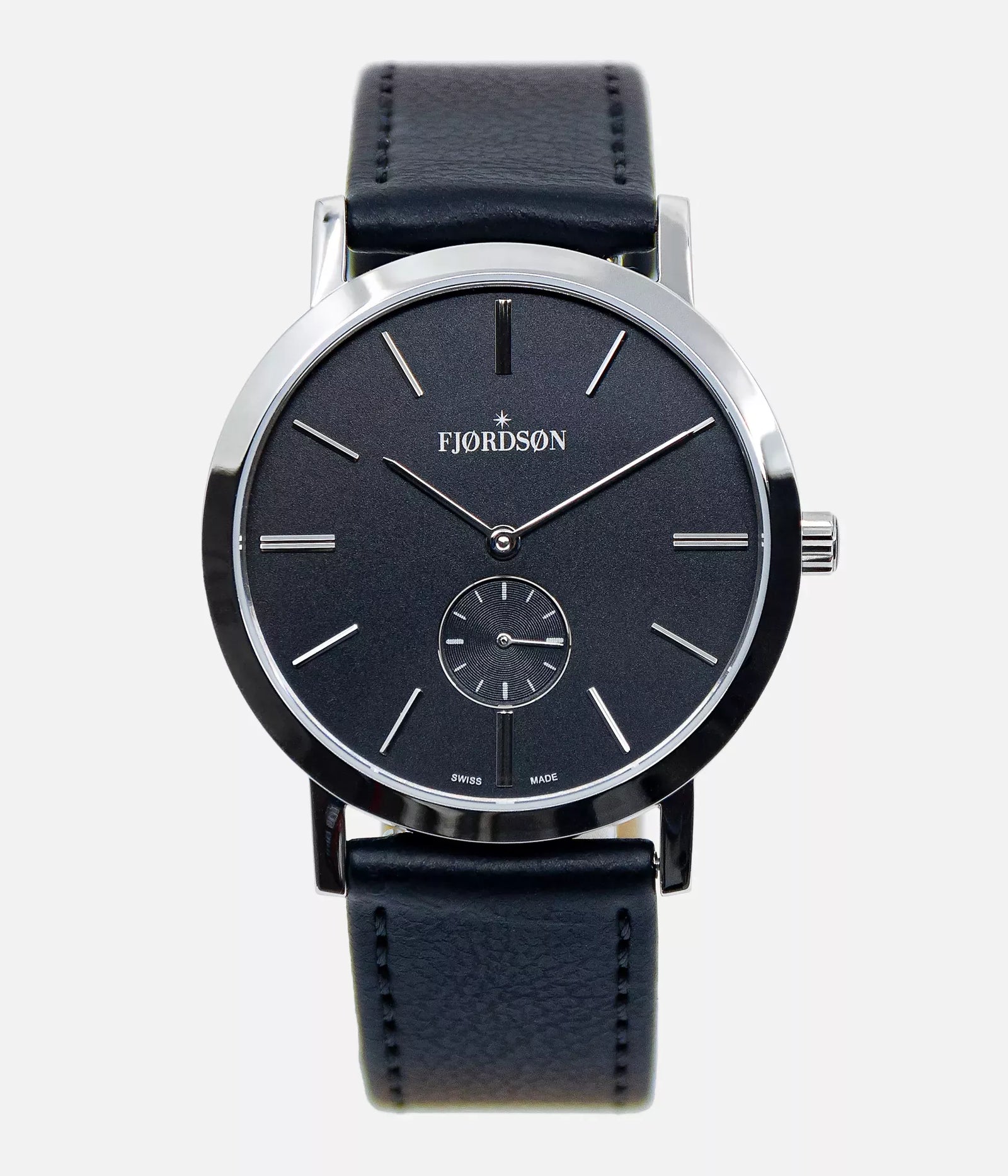 Moderno Vegan Leather Watch Silver, Black & Cloud – Hurtig Lane