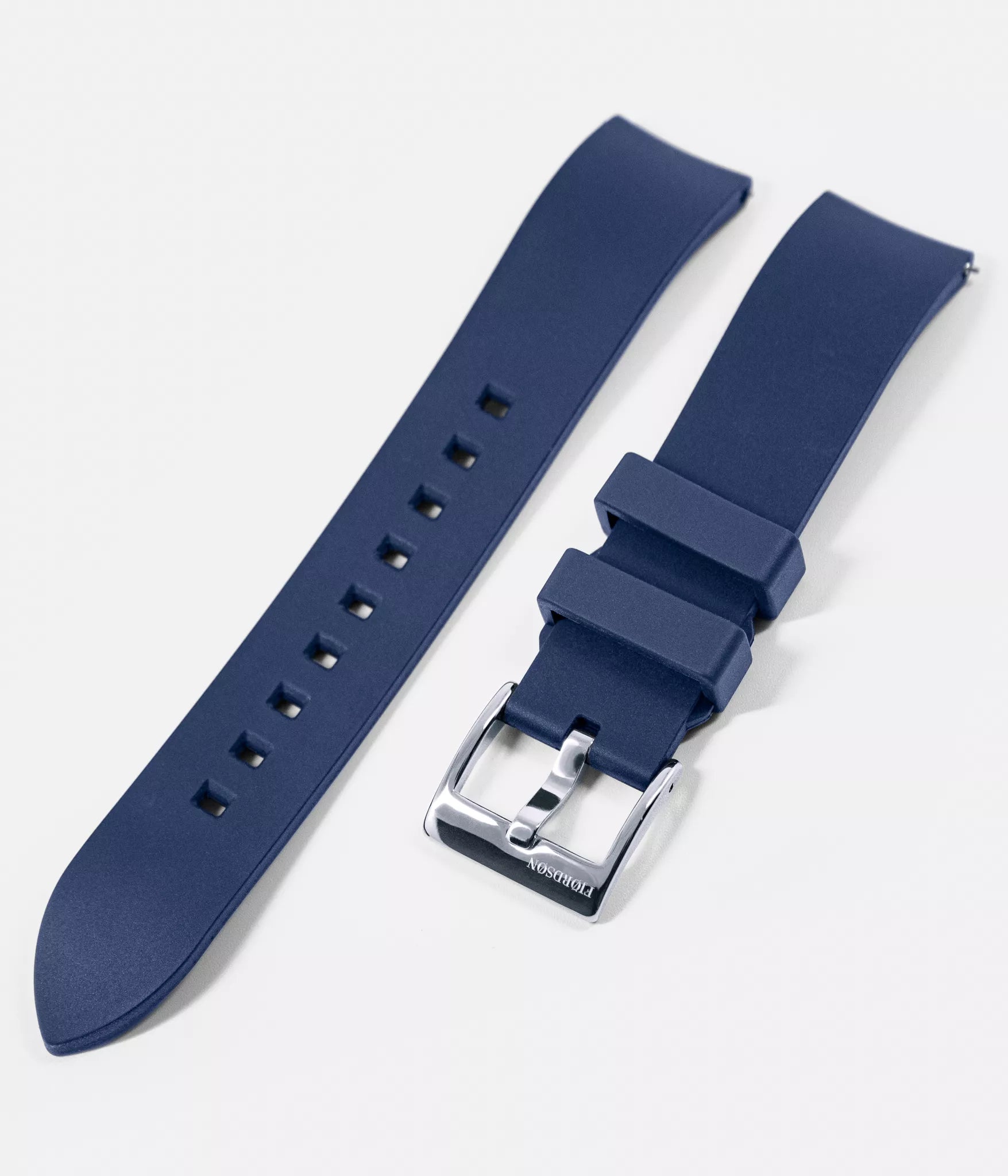 Fjordson Vegan Watches I Unisex 19mm Blue Rubber Watch Strap