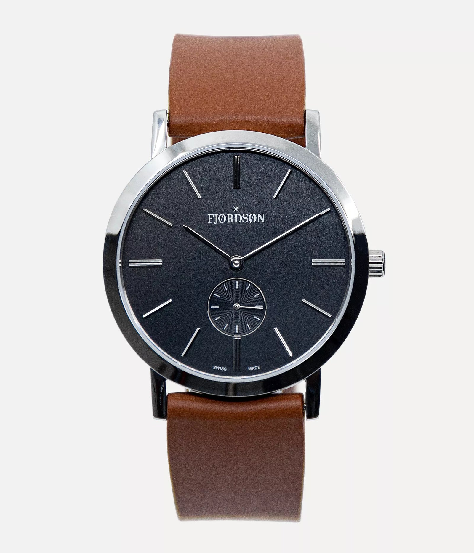 Fjordson Vegan Watches I Men's Watch Black Dial & Metal Mesh Strap