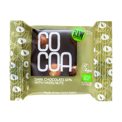 Cocoa 65% dark chocolate with hazenut