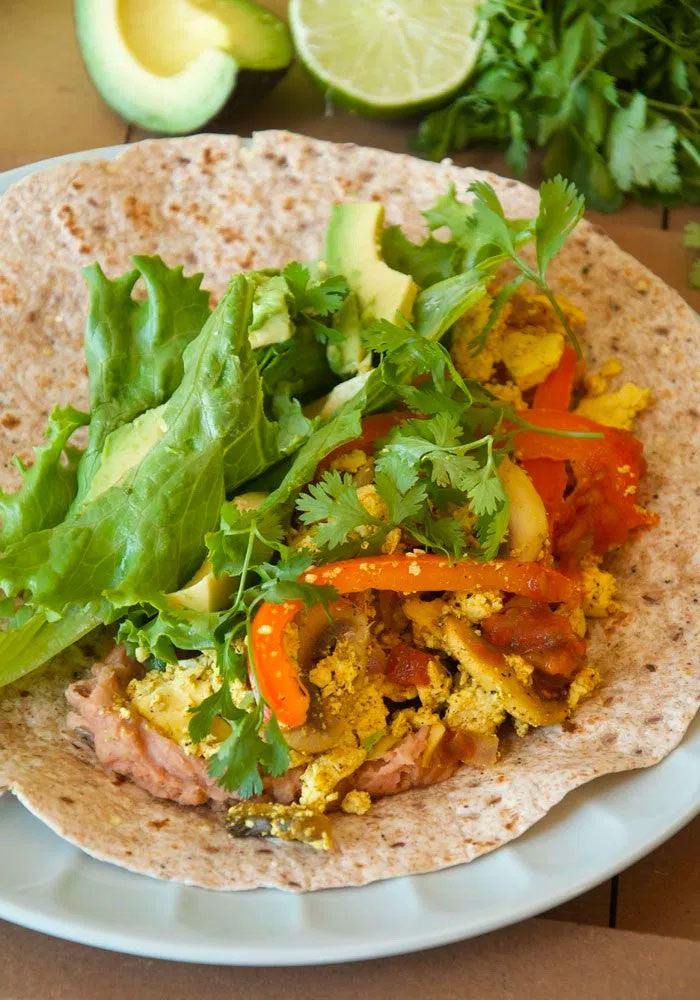 Healthy Vegan Breakfast Burritos