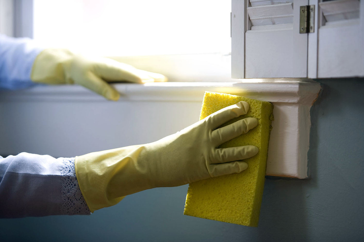 cleaning kitchen