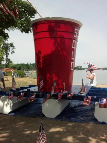 Red Cup float