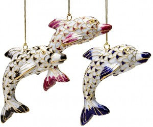 Cloisonne Dolphin Ornament Set