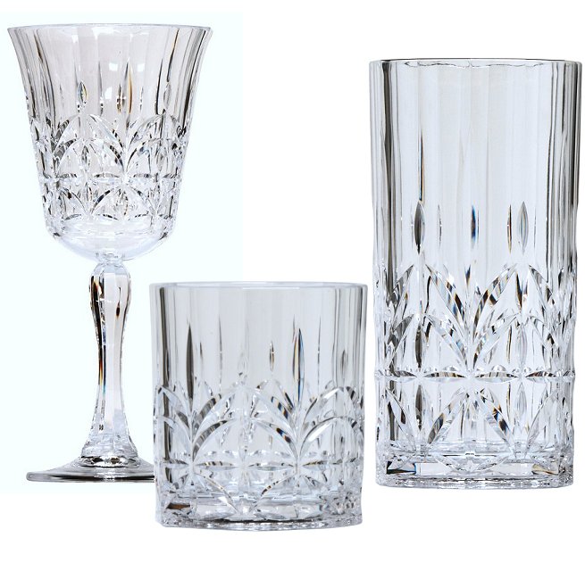 Majesty Crystal Cut Acrylic Glasses Nautical Luxuries 0789