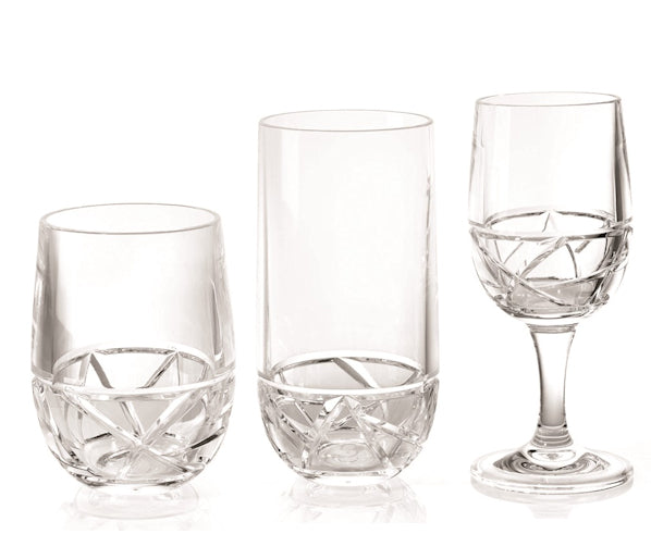 Footed Iced Tea/Pilsner 4-Pc. Acrylic Glass Set