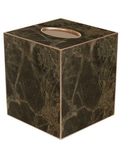 Marble Elegance Decoupage Wood Tissue Box | Nautical Luxuries