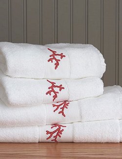 Sea Waves Embroidered Luxury Terry Towels