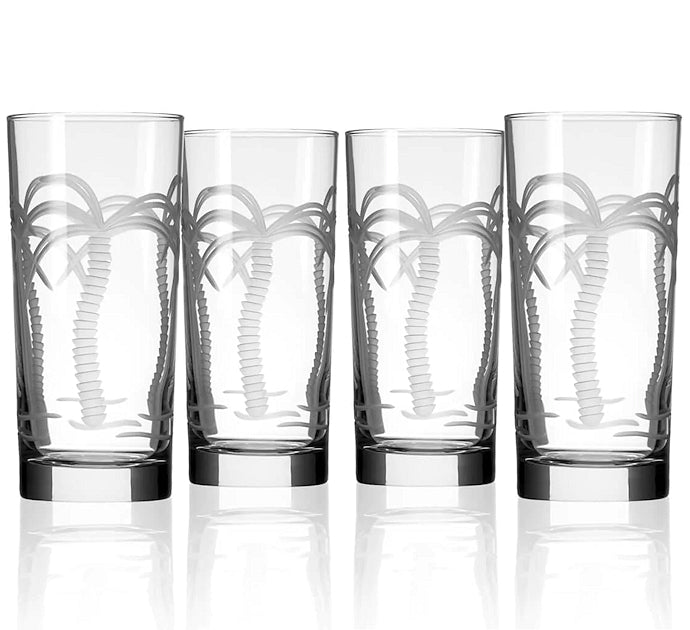 Palm Island Etched Glass Barware Collection Nautical Luxuries