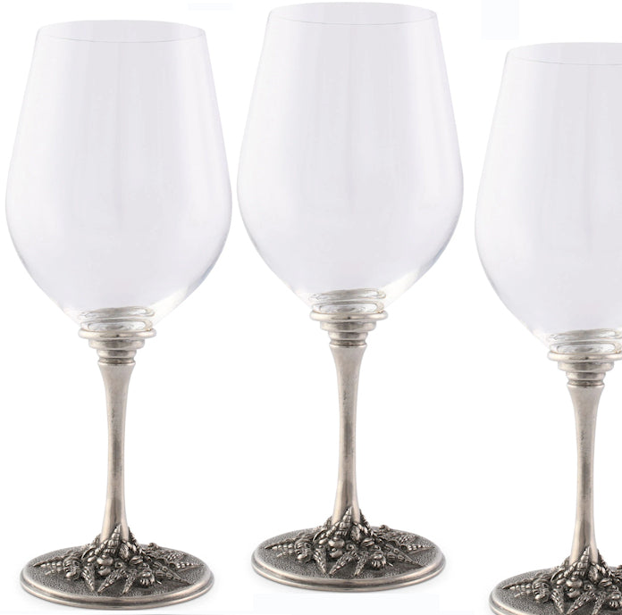 Bestbling Pewter Decorative Crystal Wine Glass Enamel Fancy Wine Glass for  Household Decoration, Set of 2