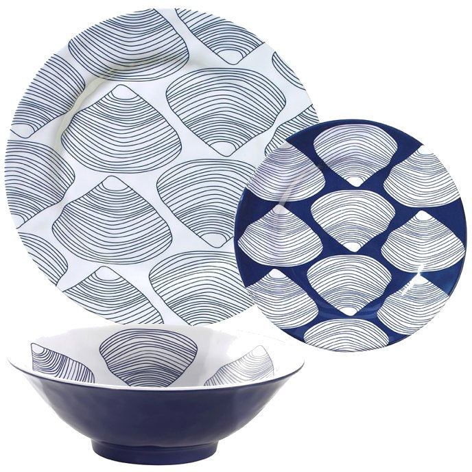 Ocean Swells Square Melamine Dinnerware