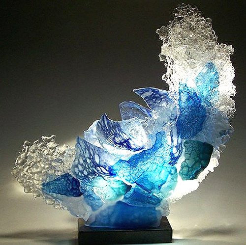 Caleb Nichols Kiah Cascade Glass Sculpture Nautical Luxuries