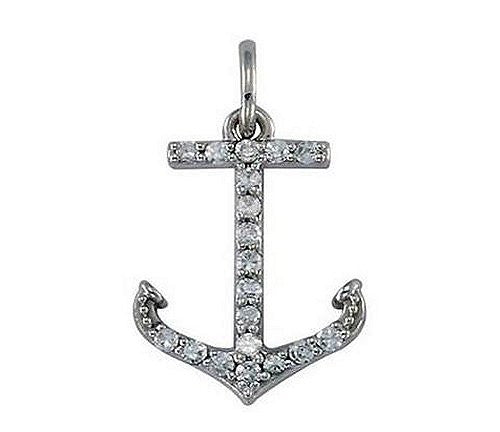 Diamond Studded Petite Anchor Pendant | Nautical Luxuries