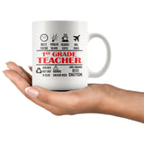 FIRST GRADE TEACHER * Unique Gifts For School Teachers * White Coffee Mug 11oz. - ArtsyMod.com