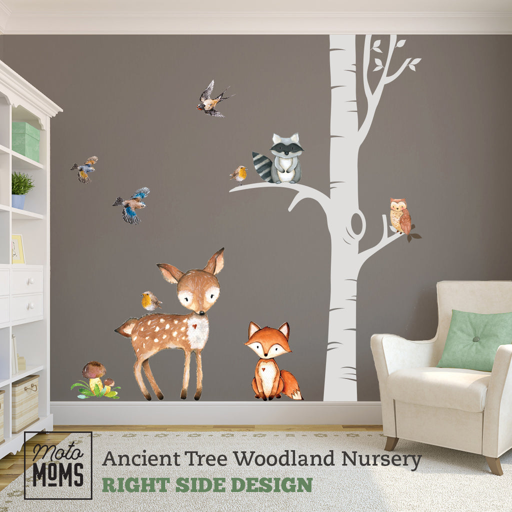 Woodland Nursery Wall Decor Ancient Tree Fox Owl Deer ...