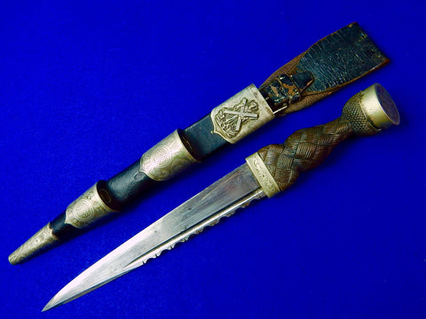 Scottish Scotland British English 19 Century Dagger Dirk Knife w/ Scabbard Frog
