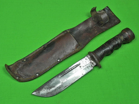 US WW2 WWII CATTARAUGUS Rare Variation Fighting Knife & Sheath ...
