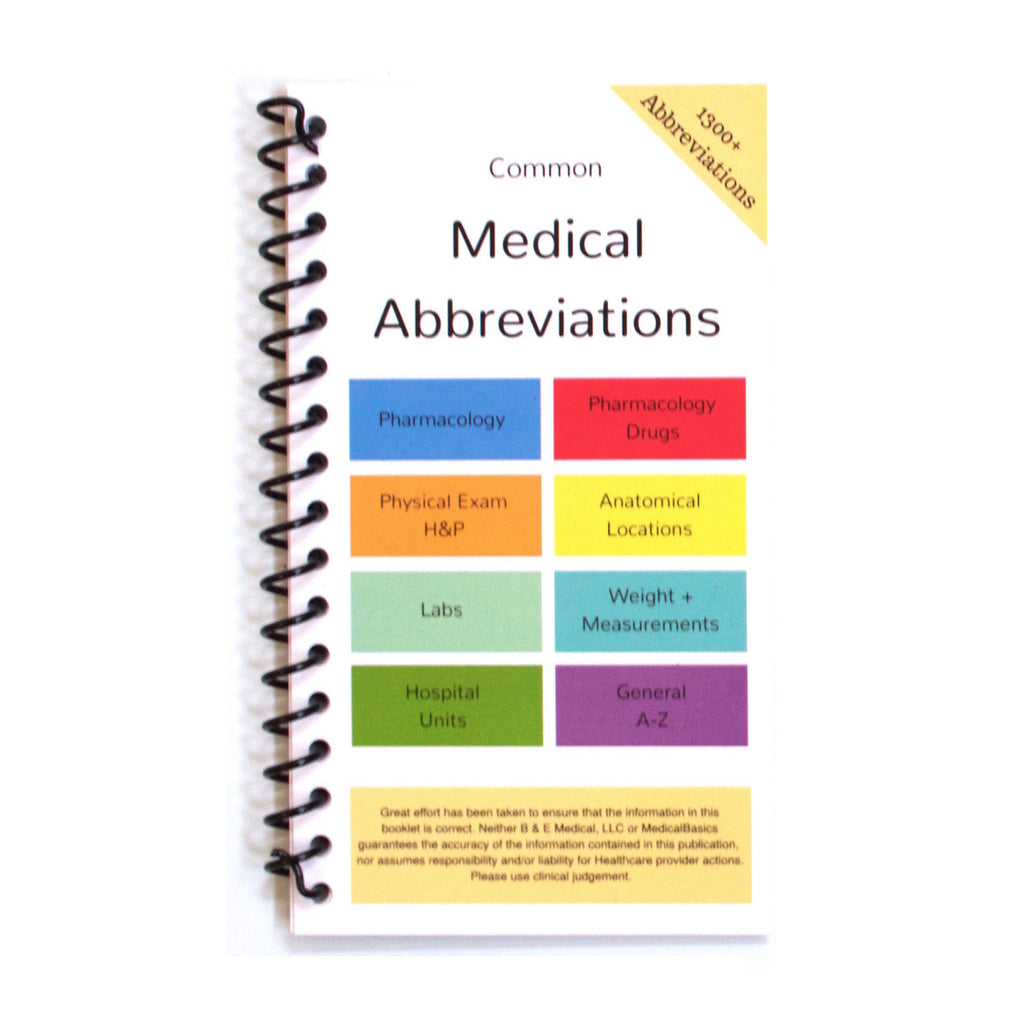 Medical Abbreviation Pocket Booklet Medical Basics