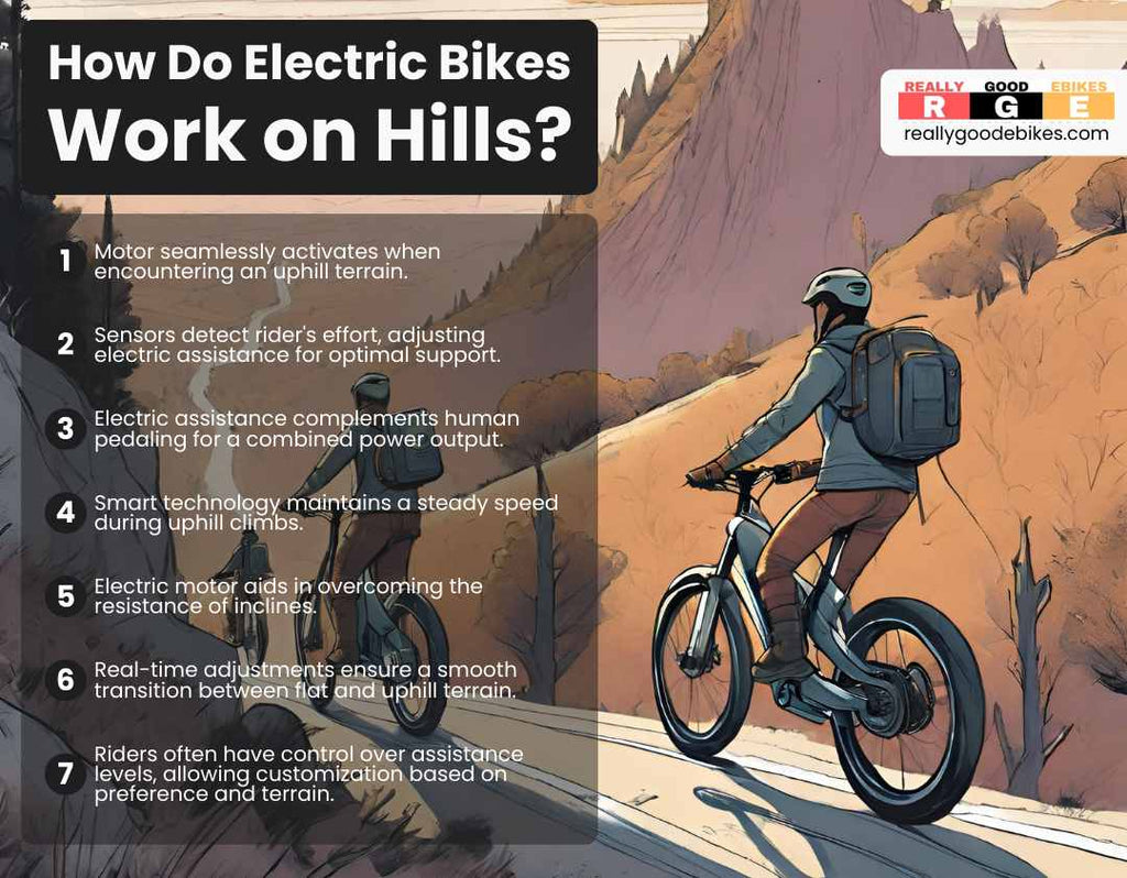 How electric bikes work on hills.