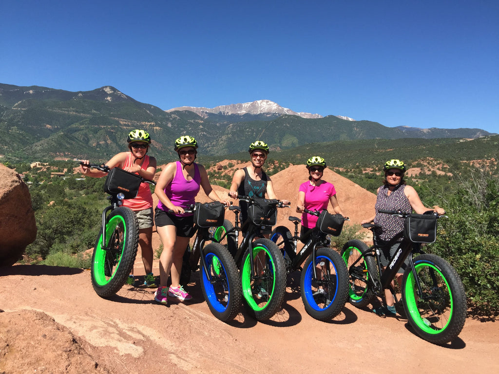 women on ebike tour