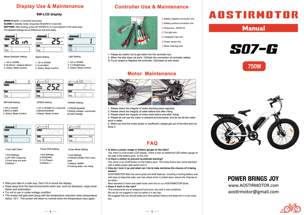 aostirmotor s07-g assembly and maintenance instructions