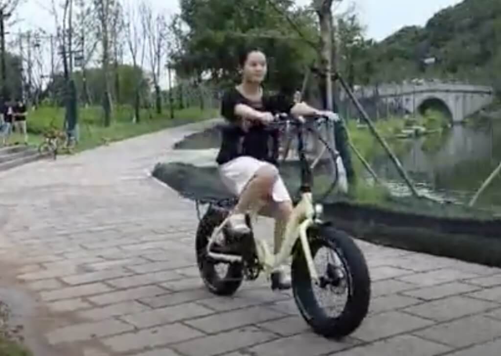 eunorau e-fat-step ebike with young woman rider