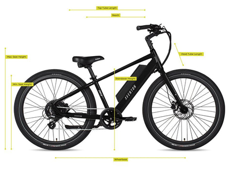 aventon pace 500 bike frame w/ specifications