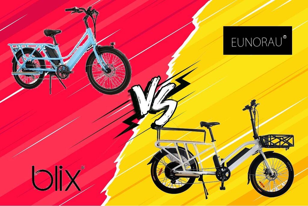 ebike reviewer comparison of eunorau cargo bike with blix