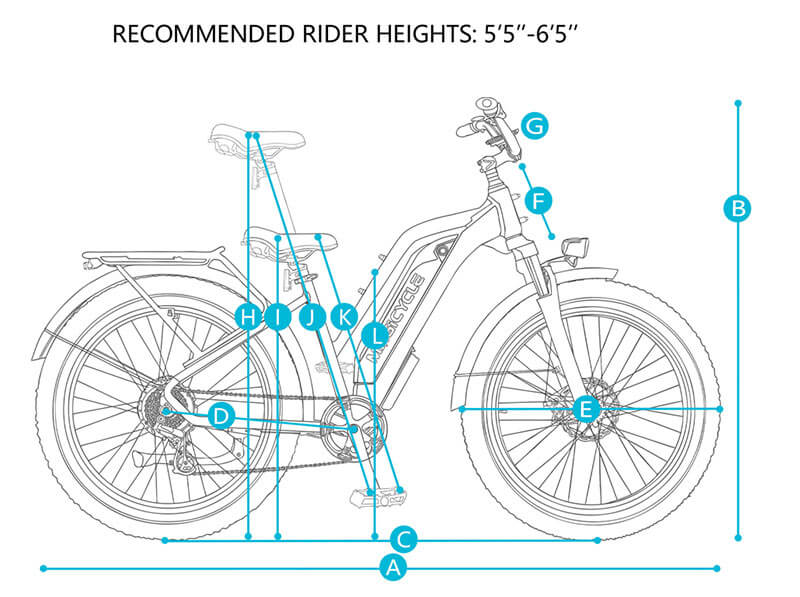 magicycle 52v cruiser mid step thru geometry image