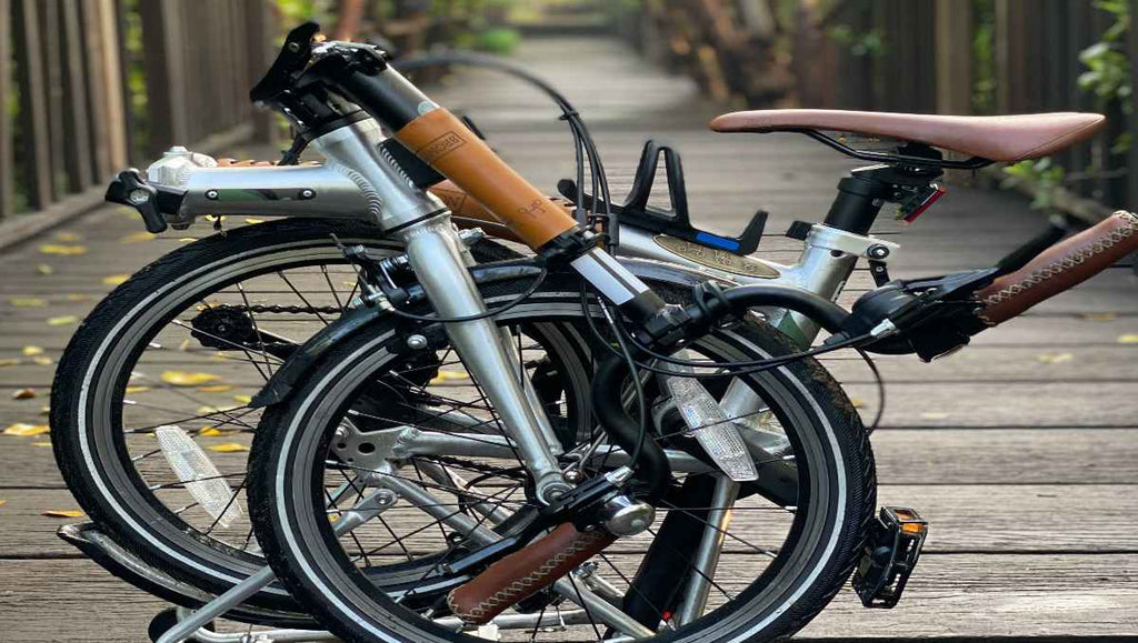 A folded folding ebike.