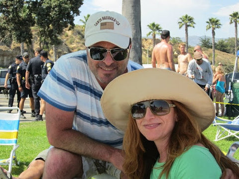 Two people at a social gathering