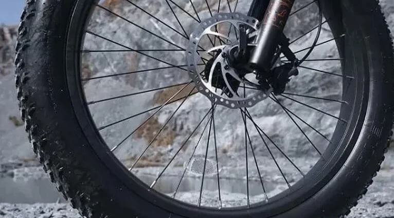 velowave ranger's 26" x 4" fat tires