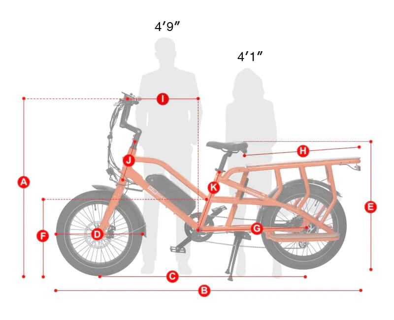 hjm bike transer cargo electric bike geometry image
