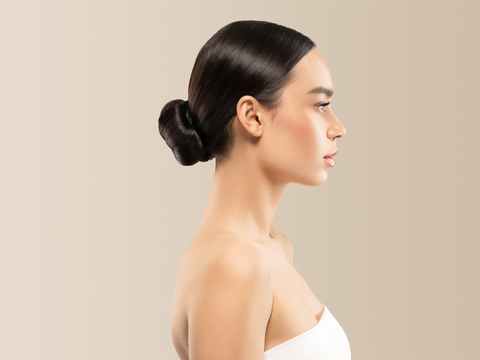 woman with a sleek bun