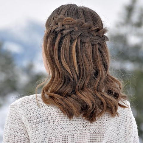 waterfall braid at the back of the hair