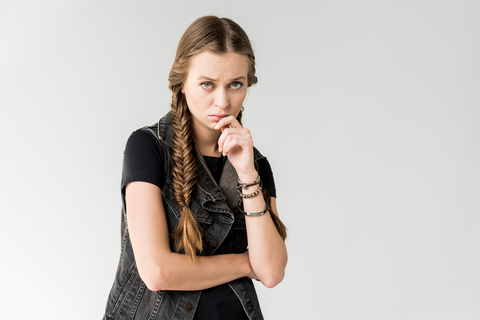 beautiful woman with a french braid