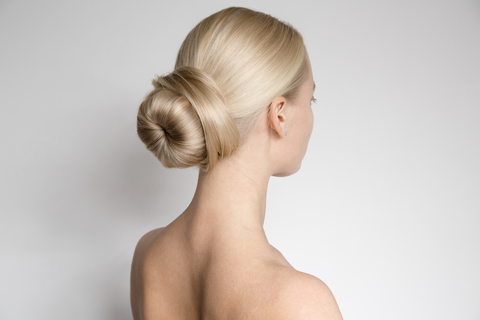 woman with a tight bun