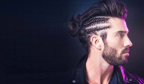 side profile of man's side braid